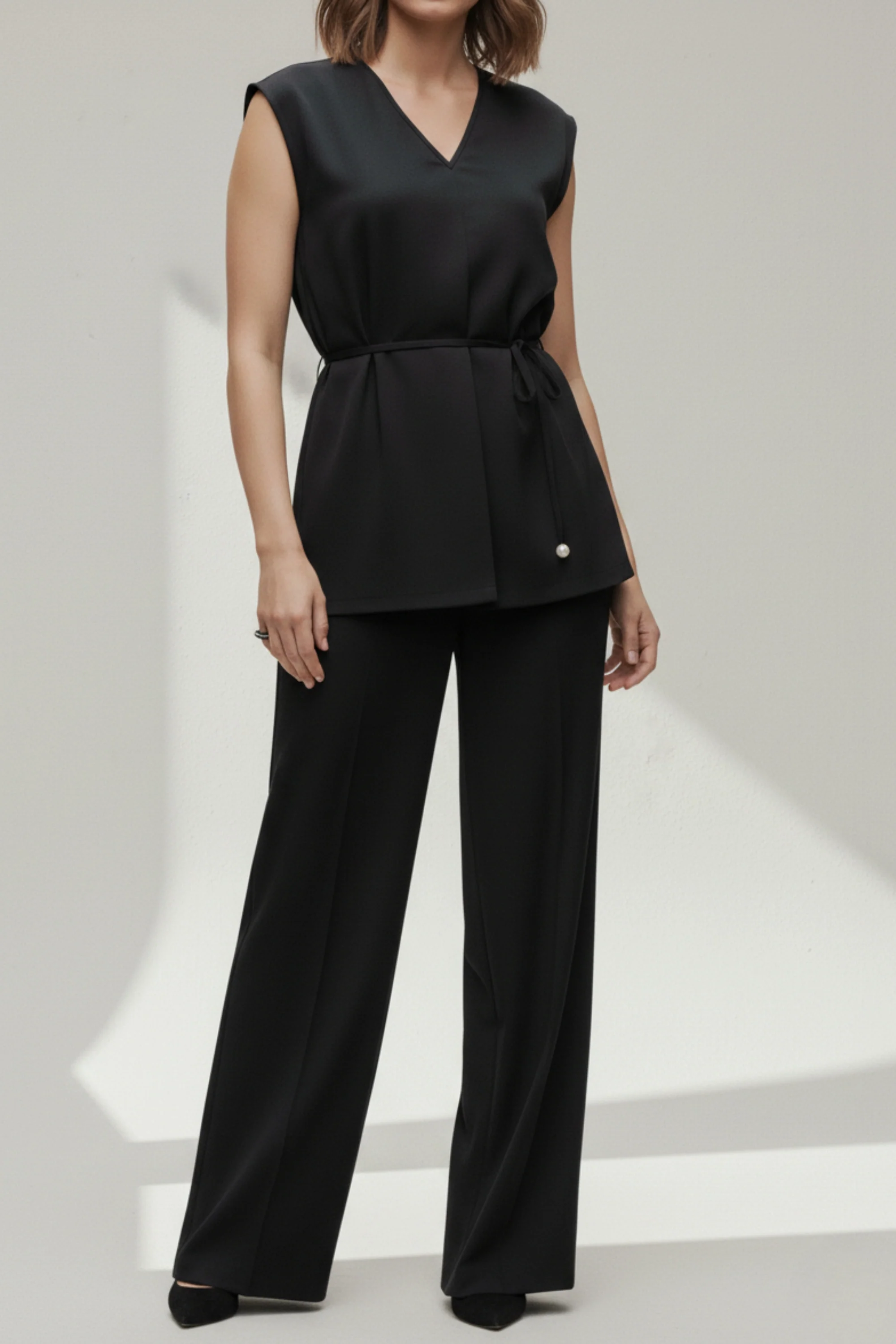 Black Tailored Top & Pant Co-Ord Set