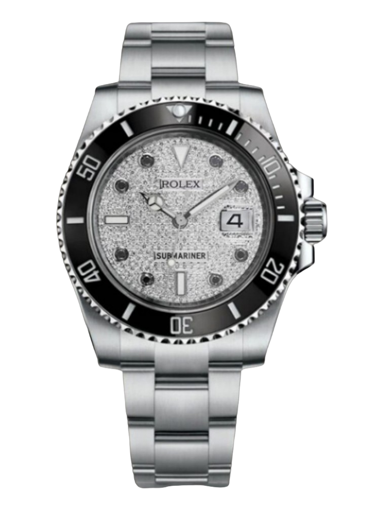 [2026 Mirror Grade]Rolex Submariner 116610 Diamond Paved Dial Stainless Steel 40mm Mens Replica Watch