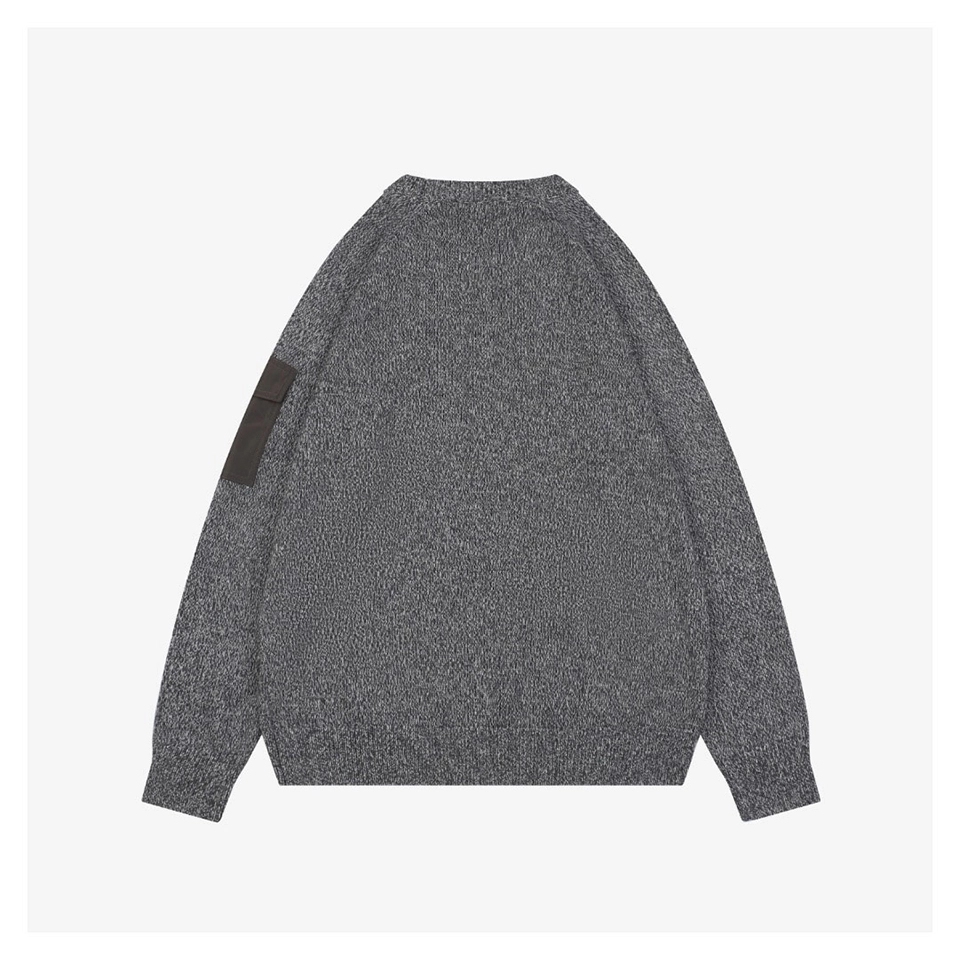 Mxxcler Arm Pocket Crewneck Knit Sweater