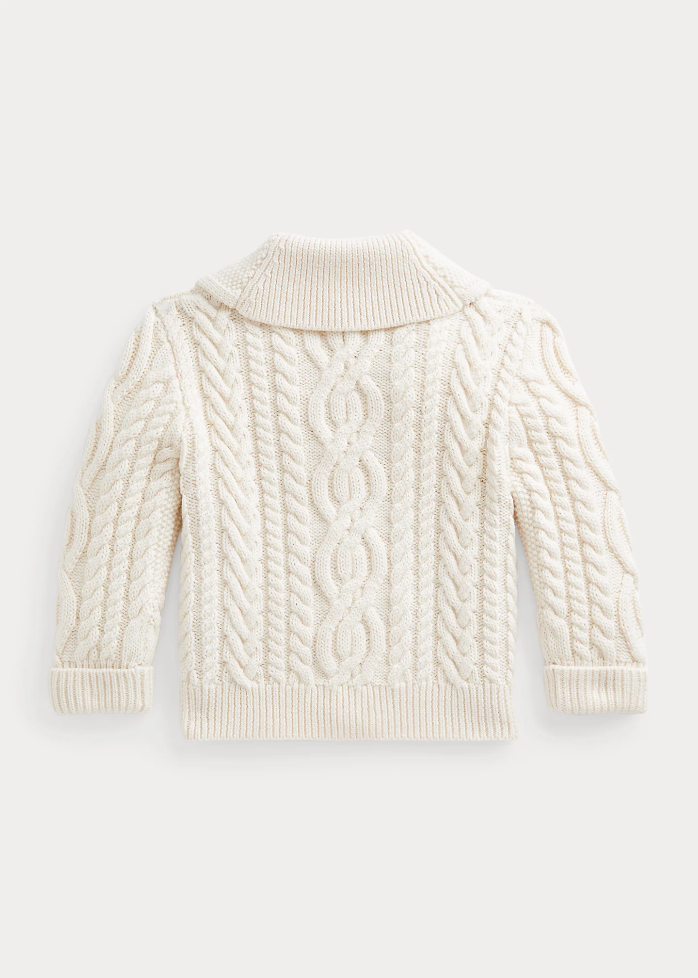 Aran-Knit Cotton-Wool Cardigan