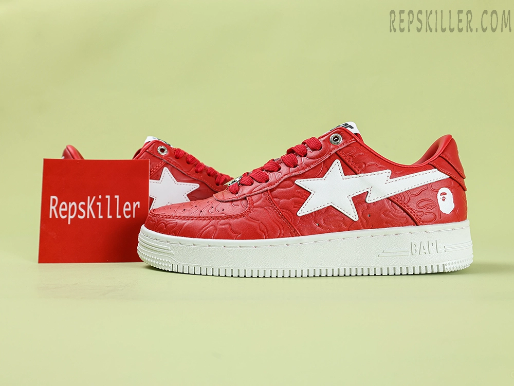 A BATHING APE BapeSta M1 Red Low Sneakers