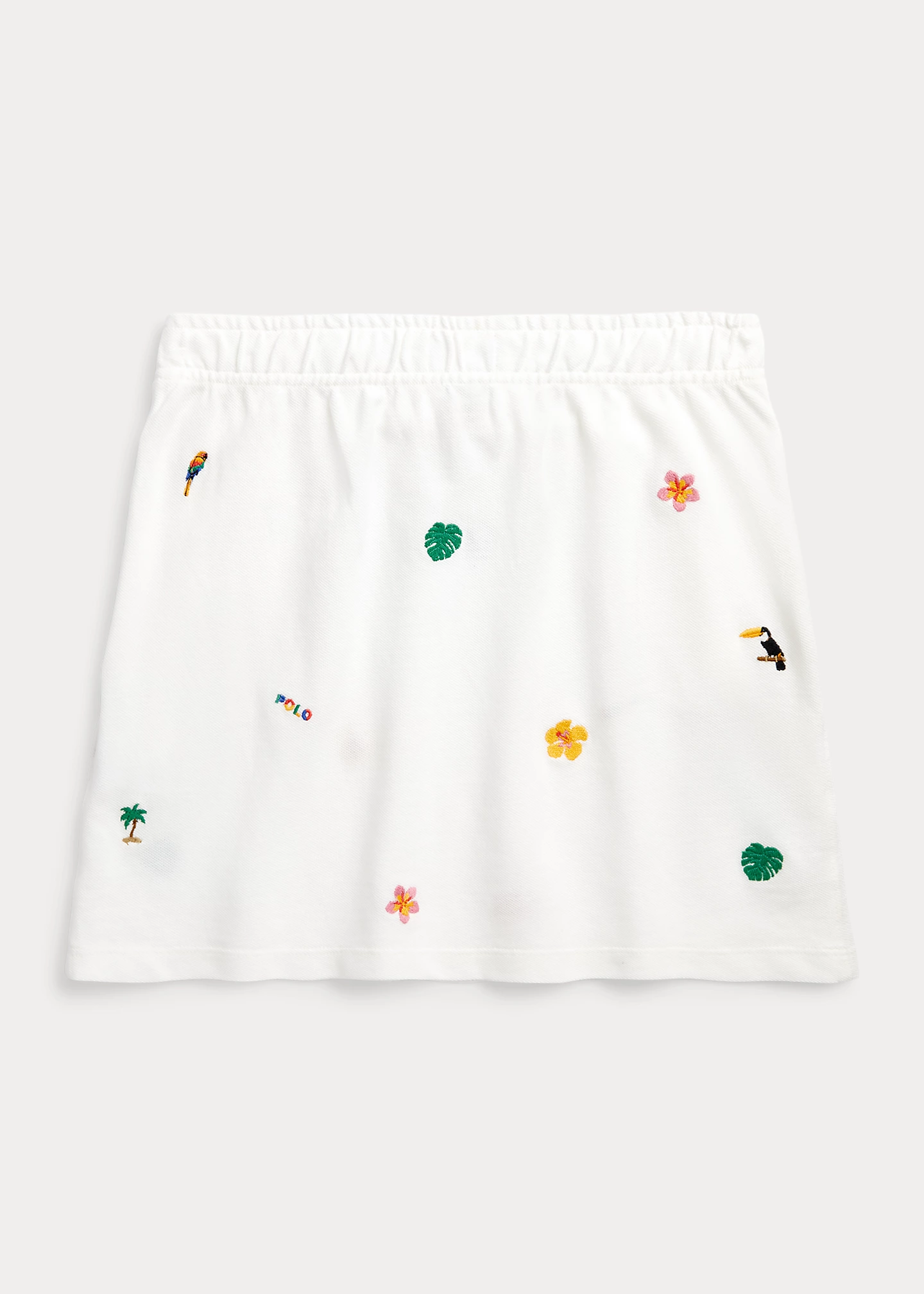 Tropical-Embroidery Mesh Skirt
