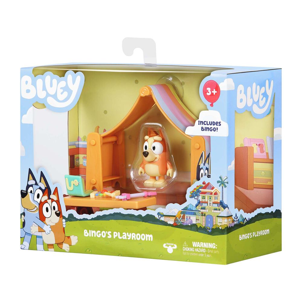 BLUEY Zestaw zabawek Bluey, mini pokój zabaw, 1 figurka