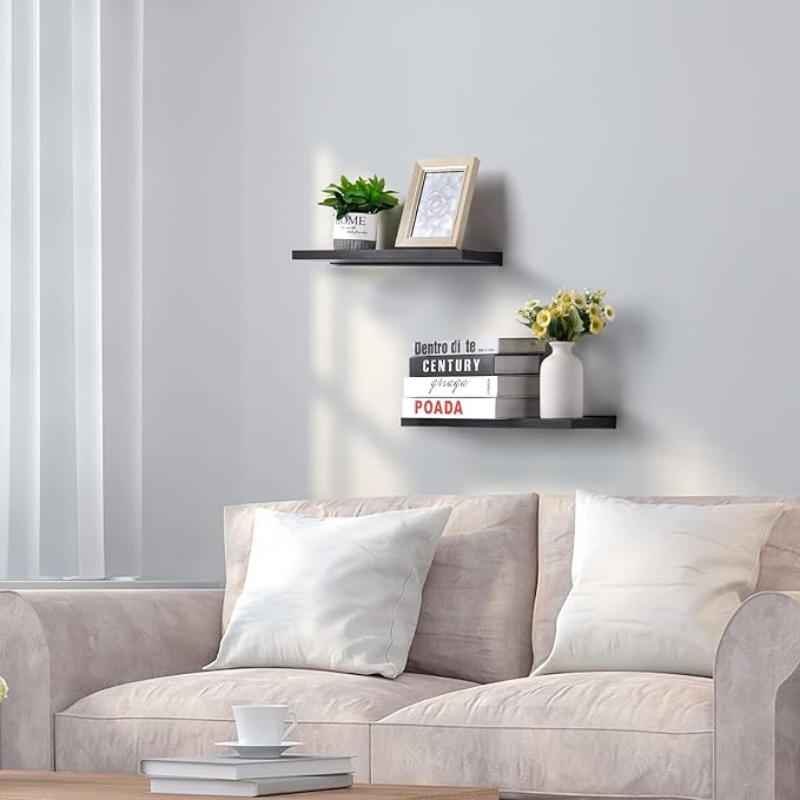 Floating Shelves Black 17 inch