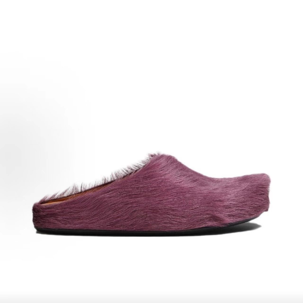 Marni Fussbett Sabot Calf-Hair Mules (Purple)