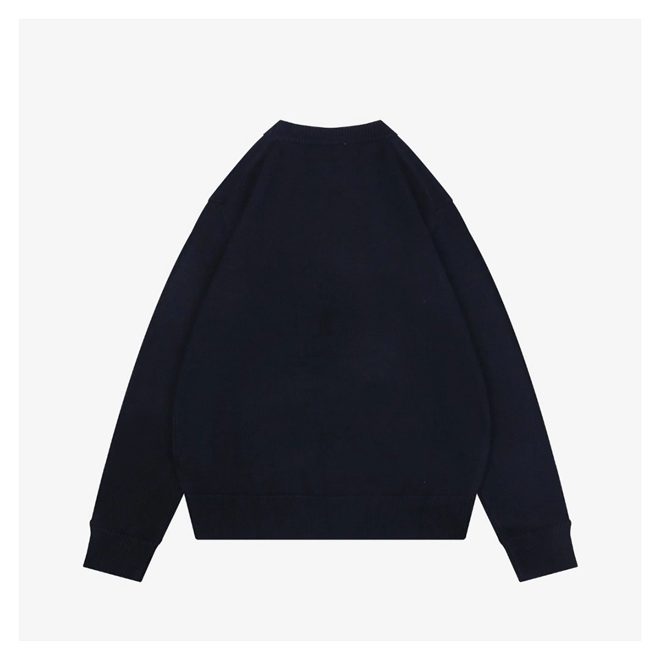 Mxxcler Graffiti Red Logo Embroidered Crewneck Knit Sweater