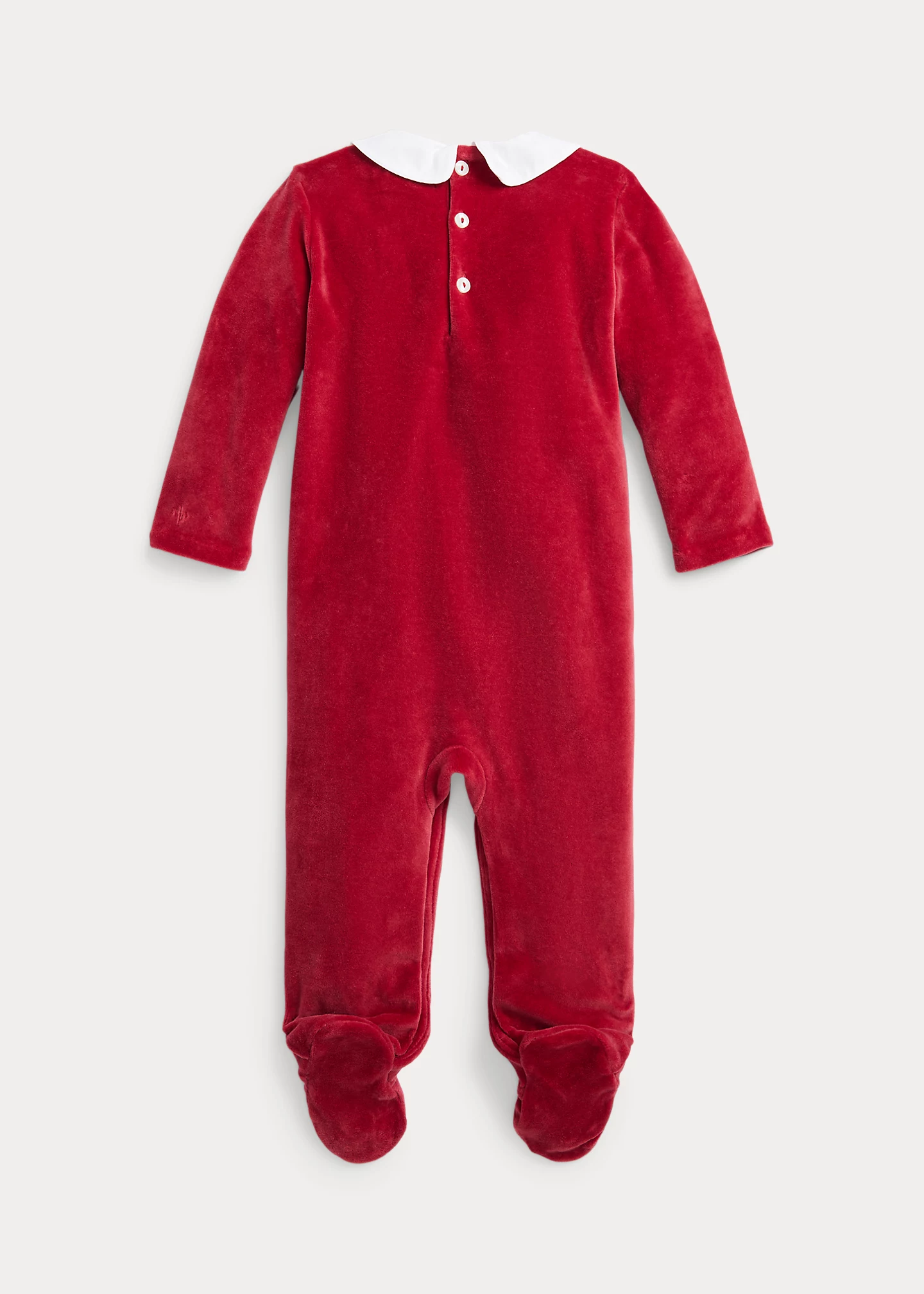 Pleated Velour Footed Coverall