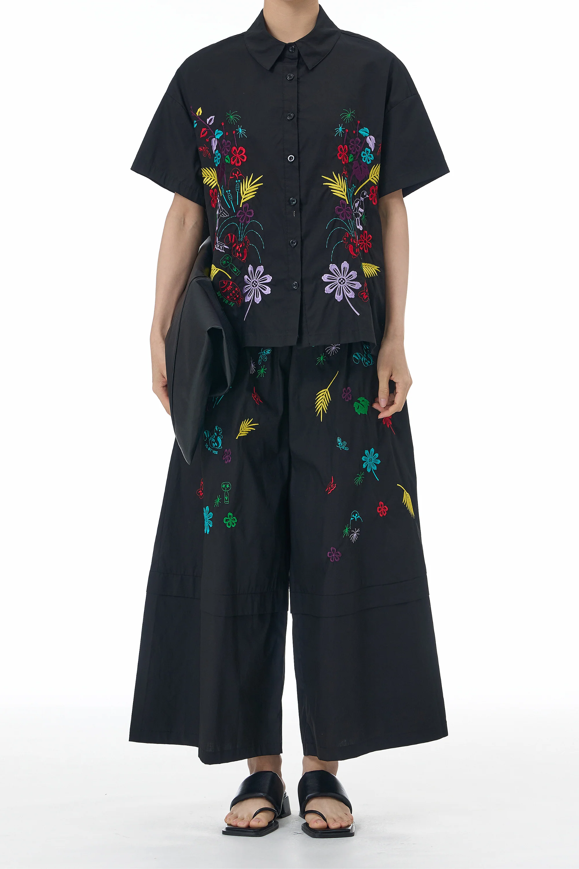Detailed Embroidered Cotton Coord Set