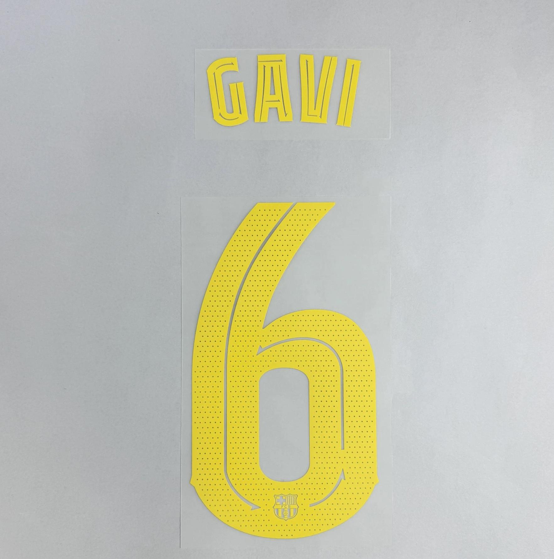 GAVI #6 FC Barcelona 2025-26 Home & Fourth Away UCL Football Soccer Name & Number Set