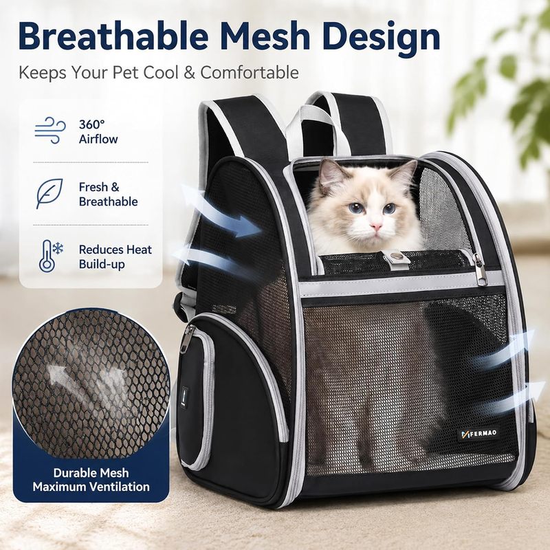 Cat Backpack Carrier for Small Dogs and Medium Cats