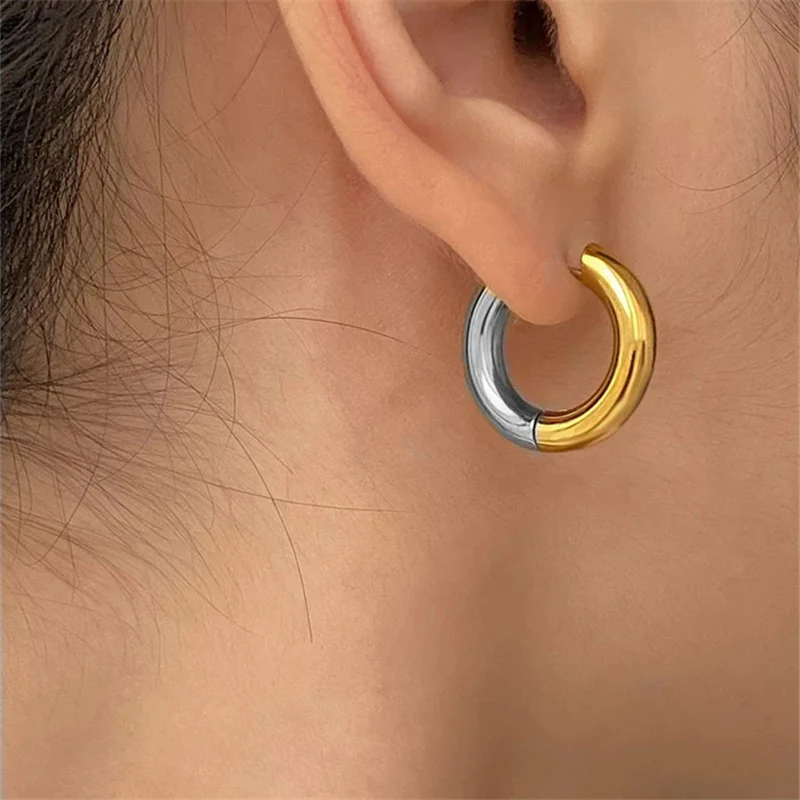 Two Tone Hoop Earrings