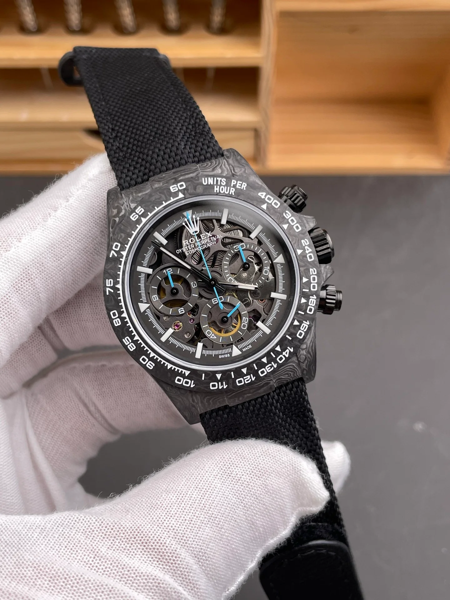 Carbon Daytona Skeleton Dial