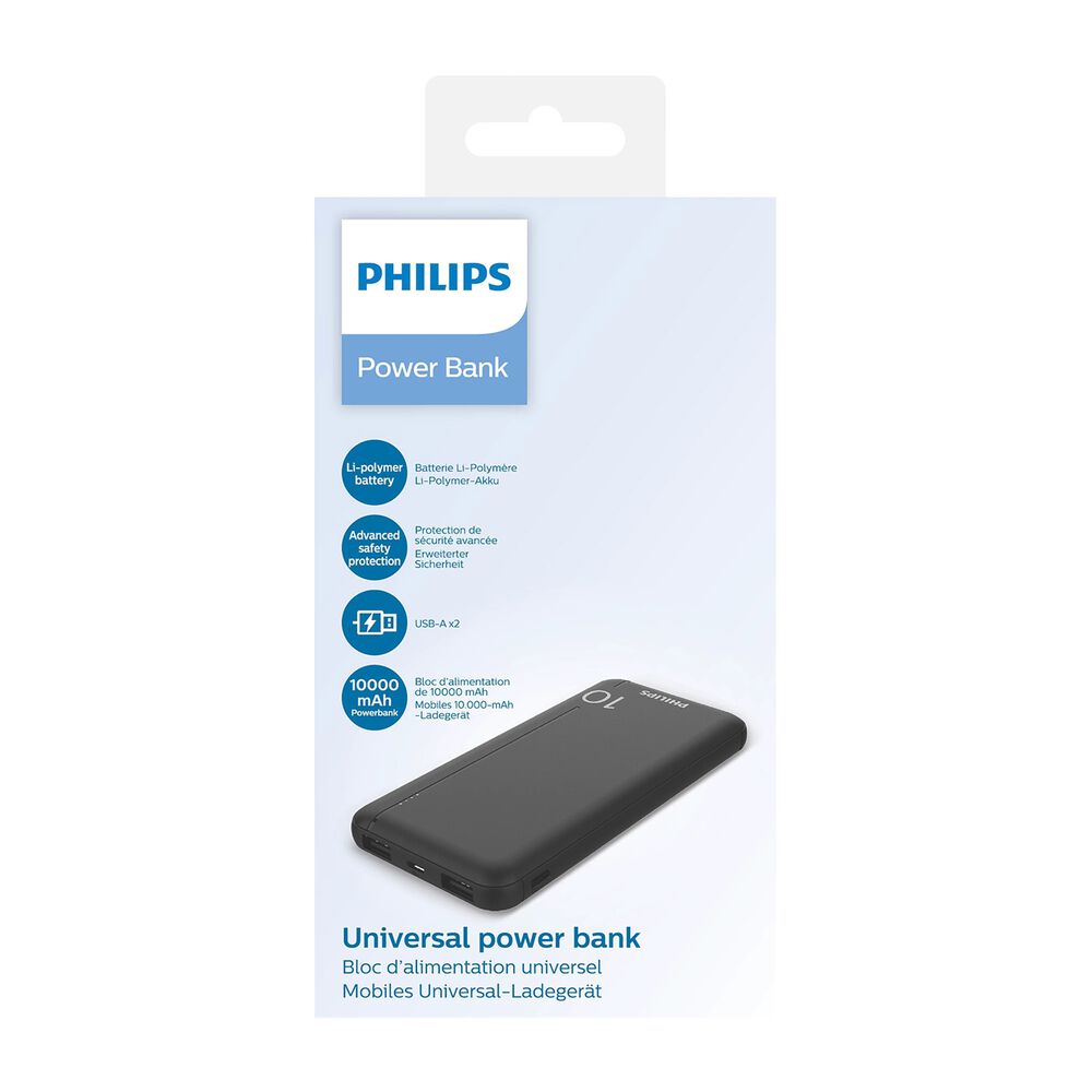 PHILIPS Powerbank Philips DLP1810NB/62, 10000 mAh, 10 W, czarny