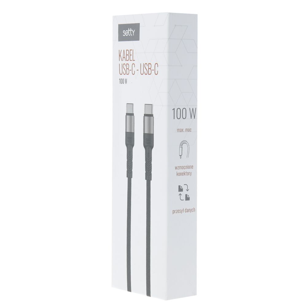 SETTY Kabel USB-C USB-C, 100 W, czarny, 1 m