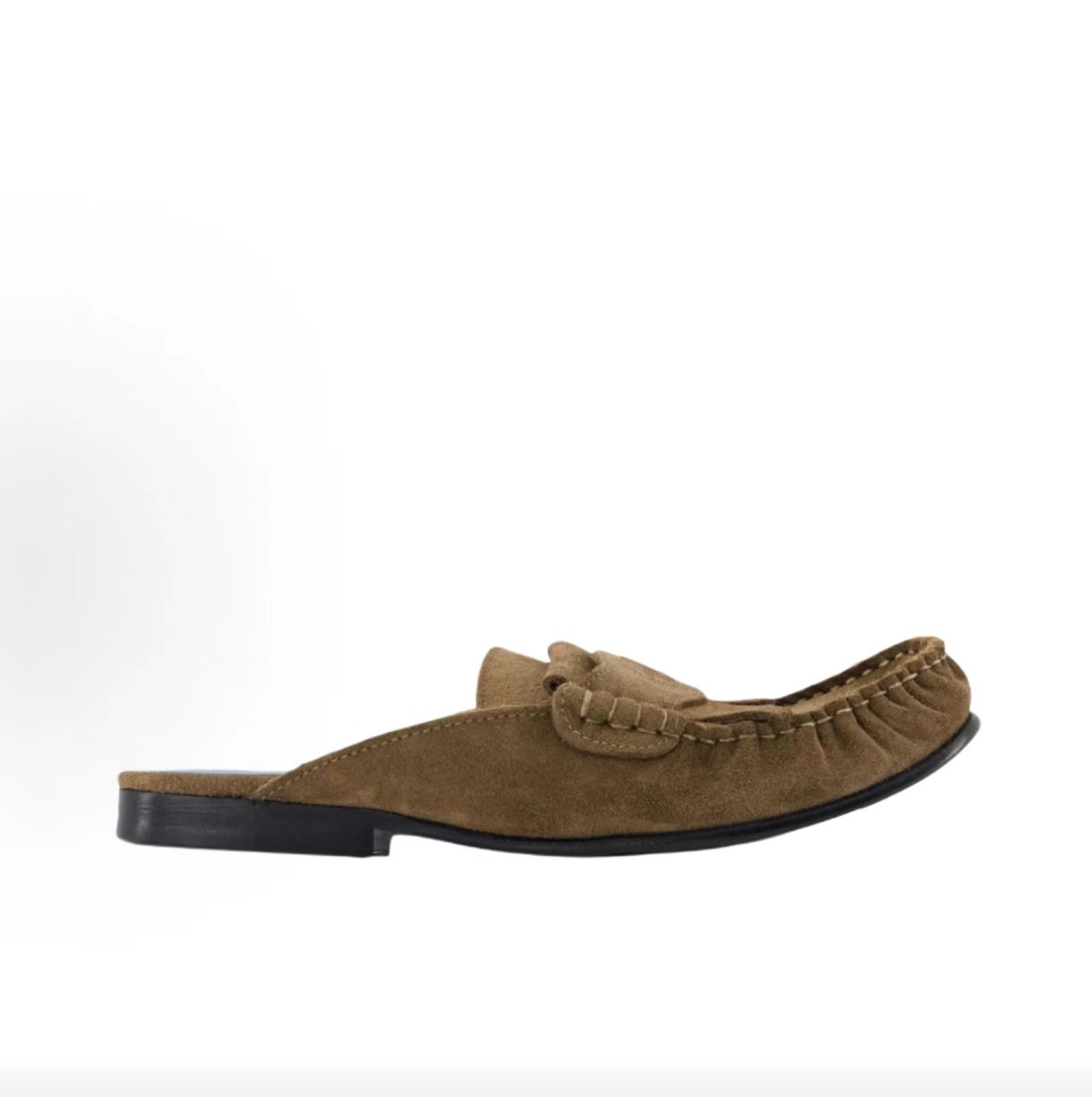 Marni Ruched Suede Loafer Mule Brown