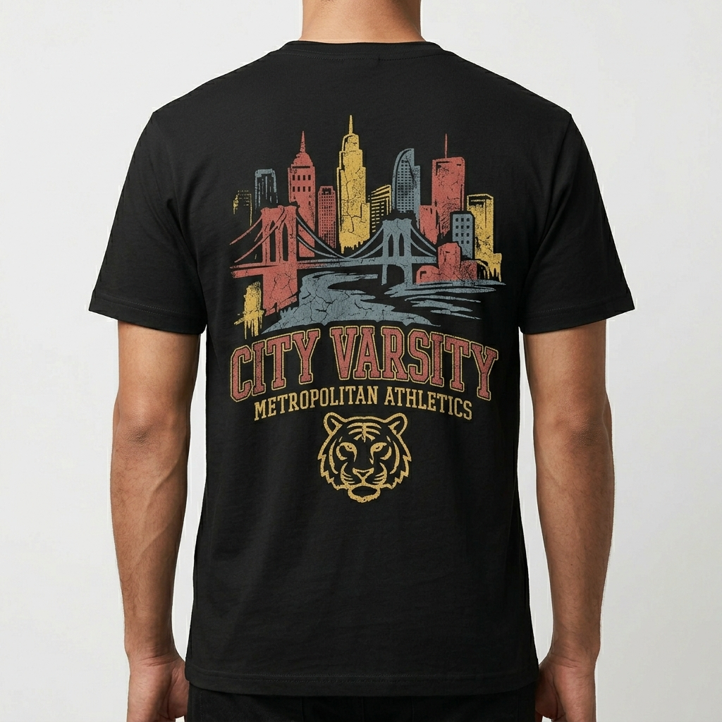City Varsity Tee, Vintage Athletic Graphic T-Shirt, Unisex Streetwear Shirt CityTee2