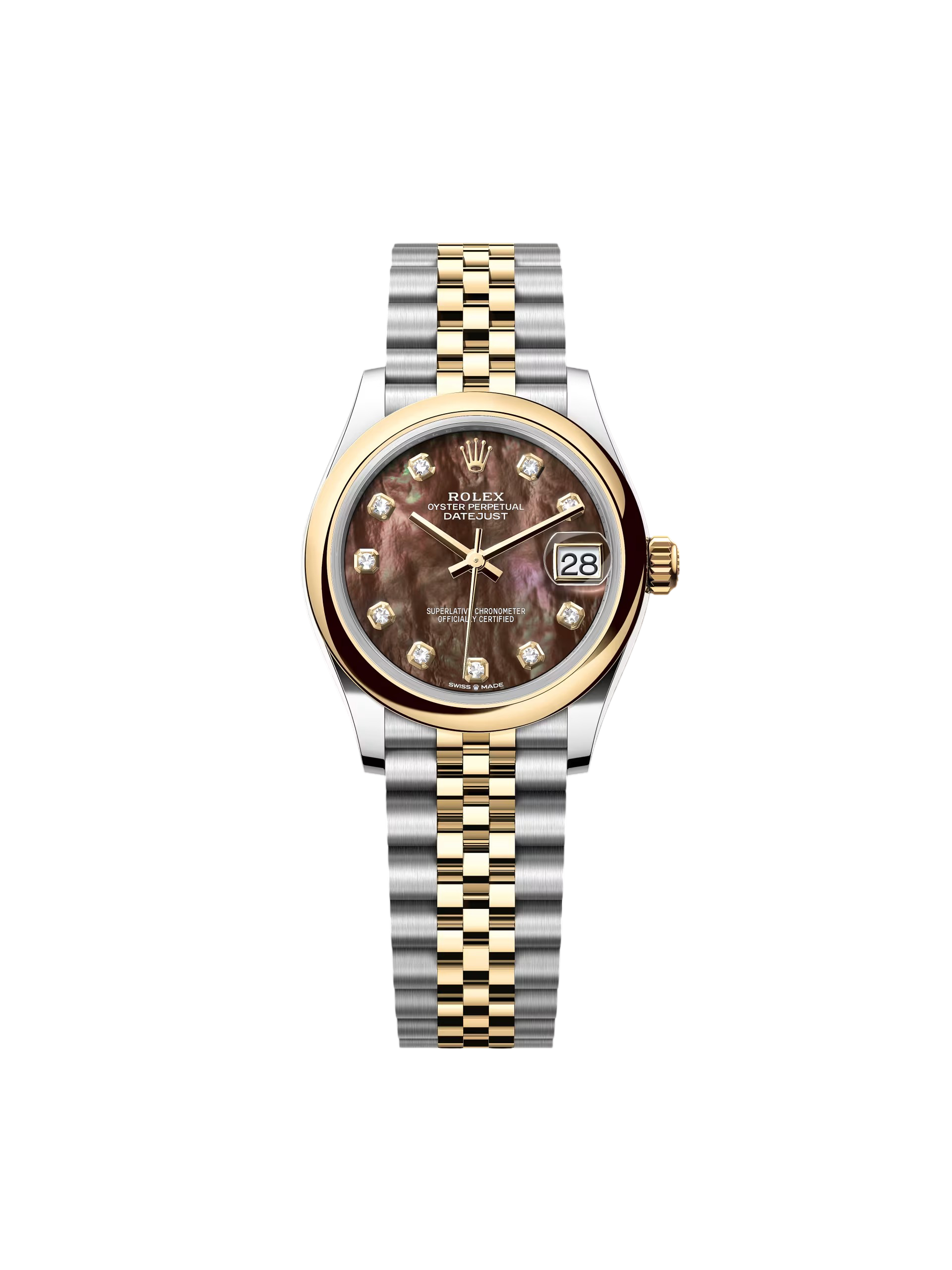 [2026 Mirror Grade]RLX Datejust m278243-0023/0024 31mm Black Mother-of-Pearl Dial Yellow Rolesor Oyster Watch