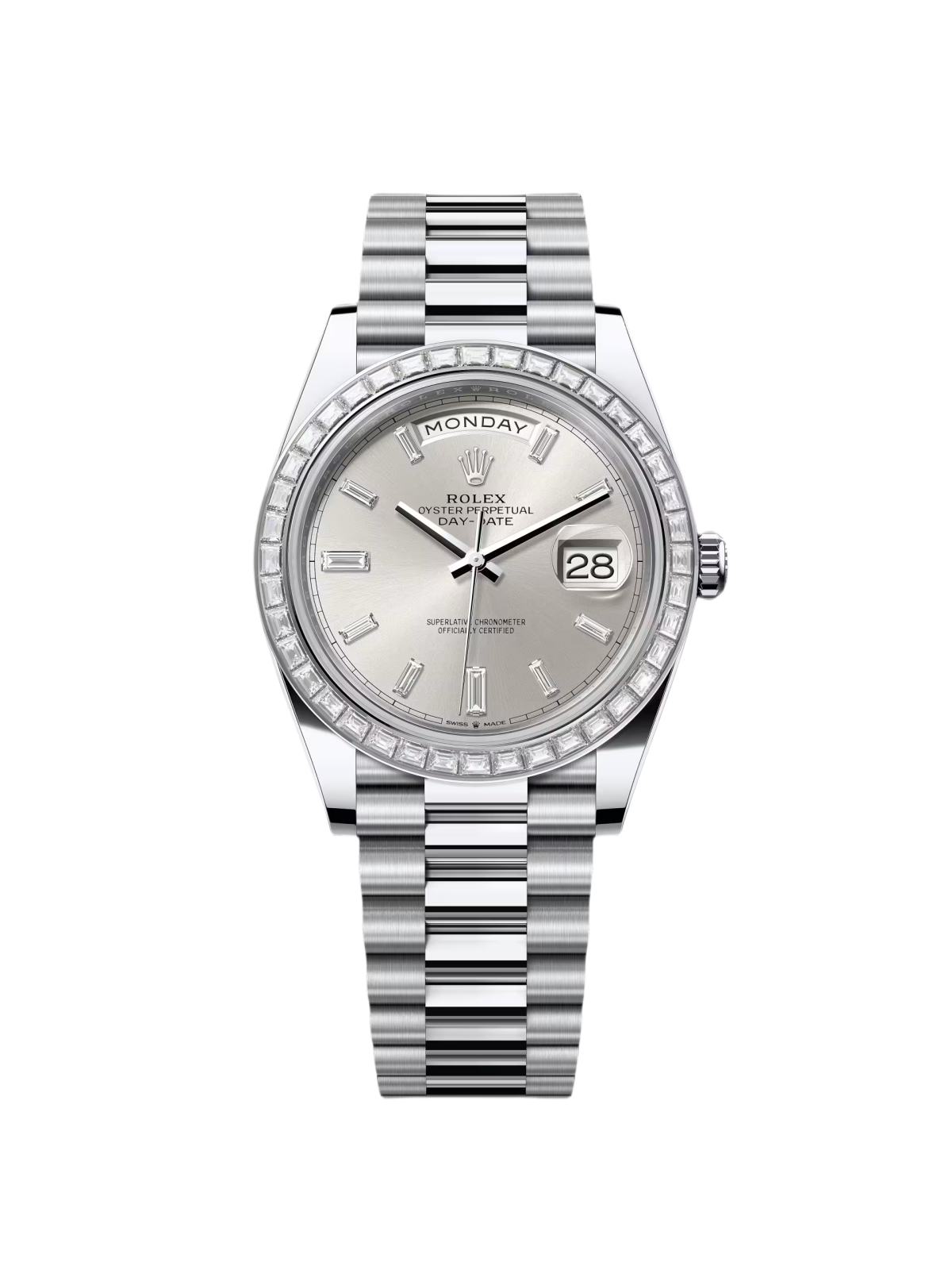 [2026 Mirror Grade]RLX Day-Date 40mm 228396TBR-0011 Silver Diamonds Dial