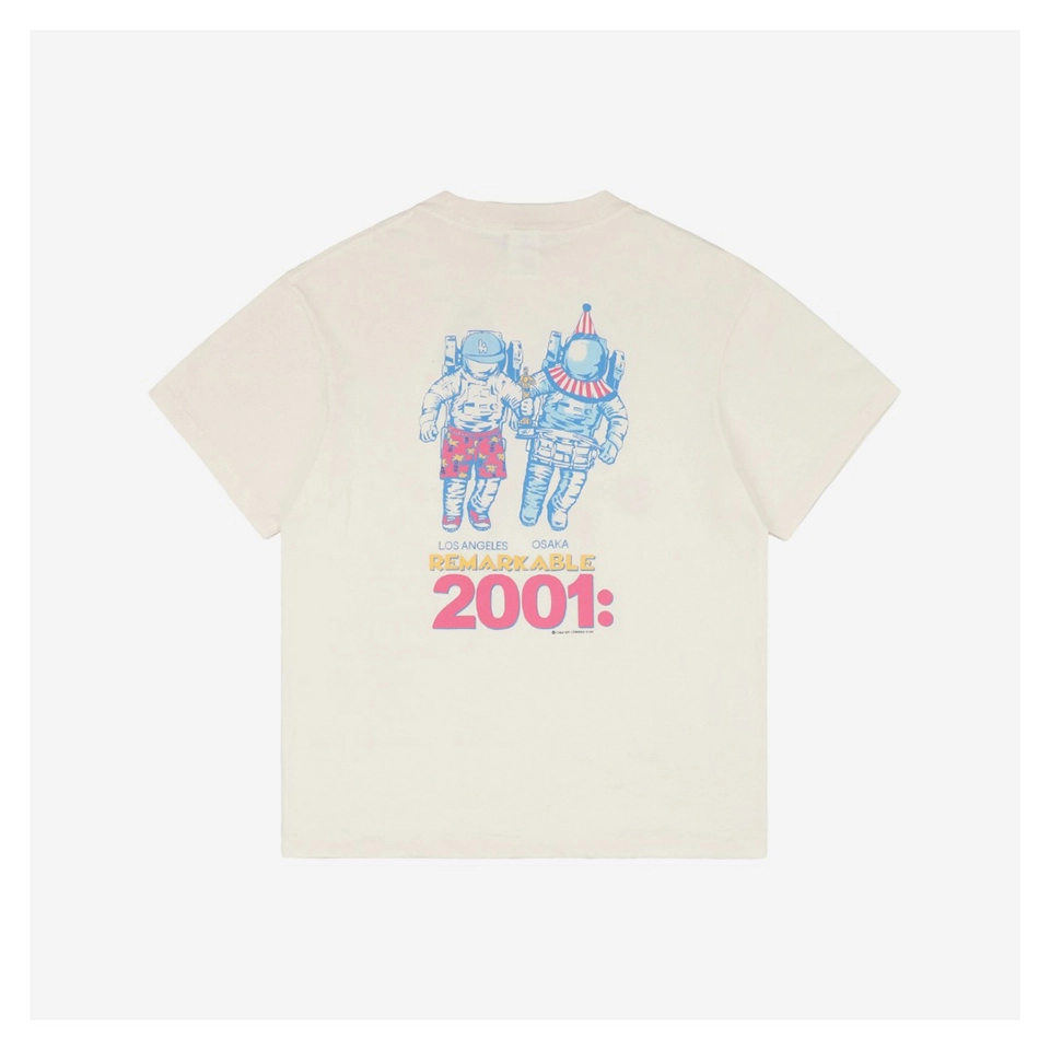 Saint Michael Astronaut Stain Effect Graphic T-Shirt