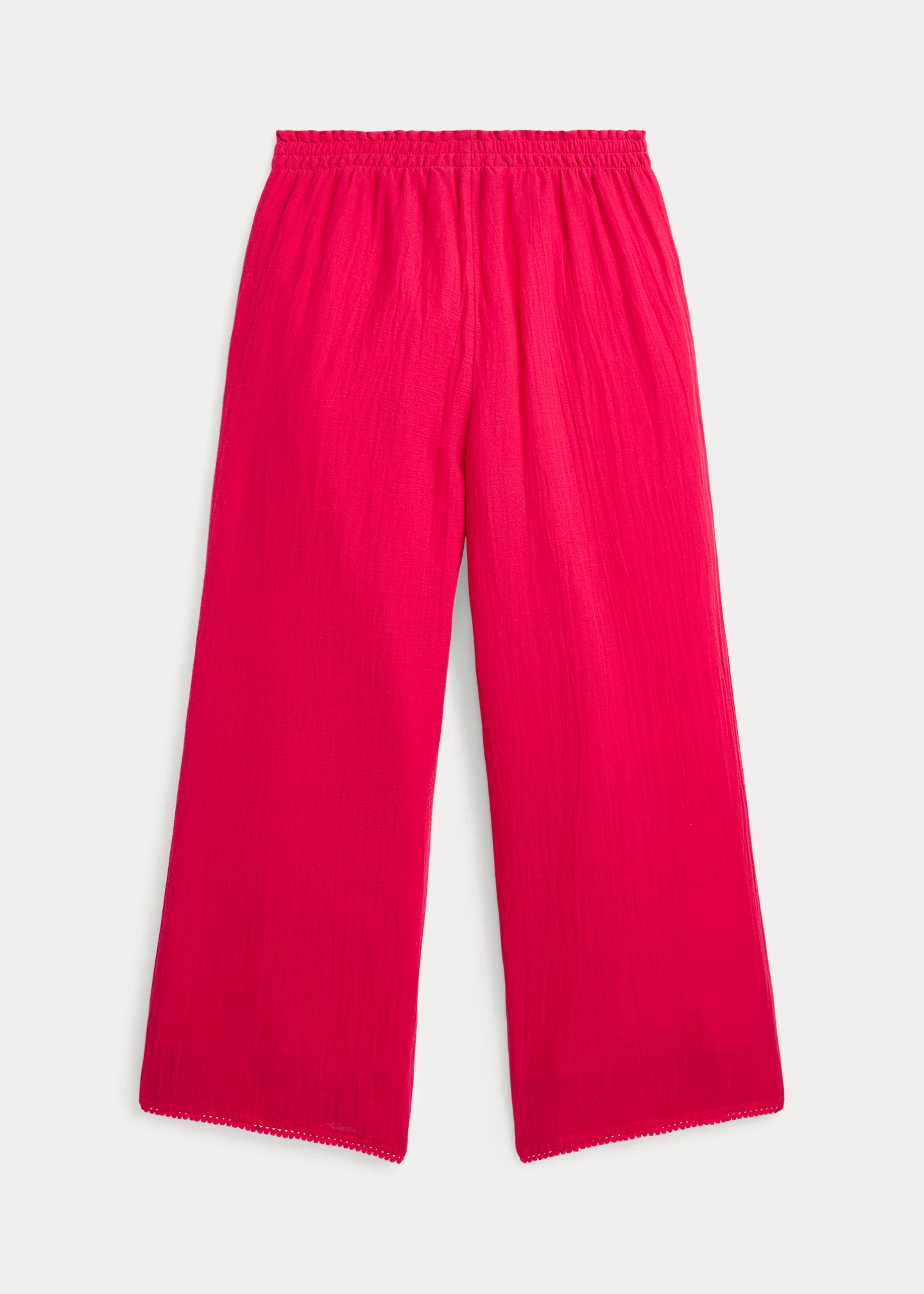 Crochet-Trim Cotton Gauze Pant