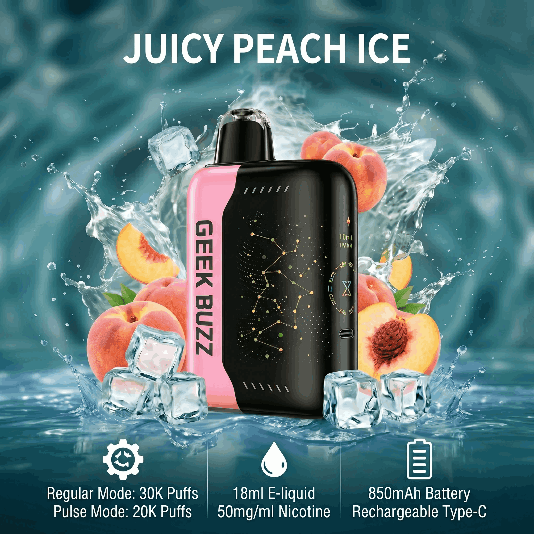 Geek Buzz waporyzator z 3 trybami Regular Pulse Super do 30 000 zaciągnięć