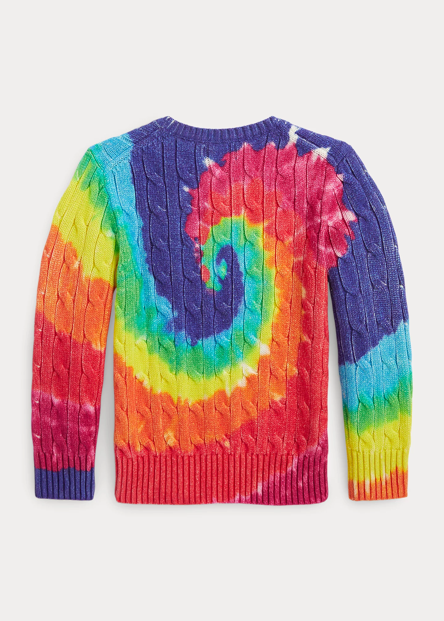 Tie-Dye-Print Cable-Knit Cotton Sweater