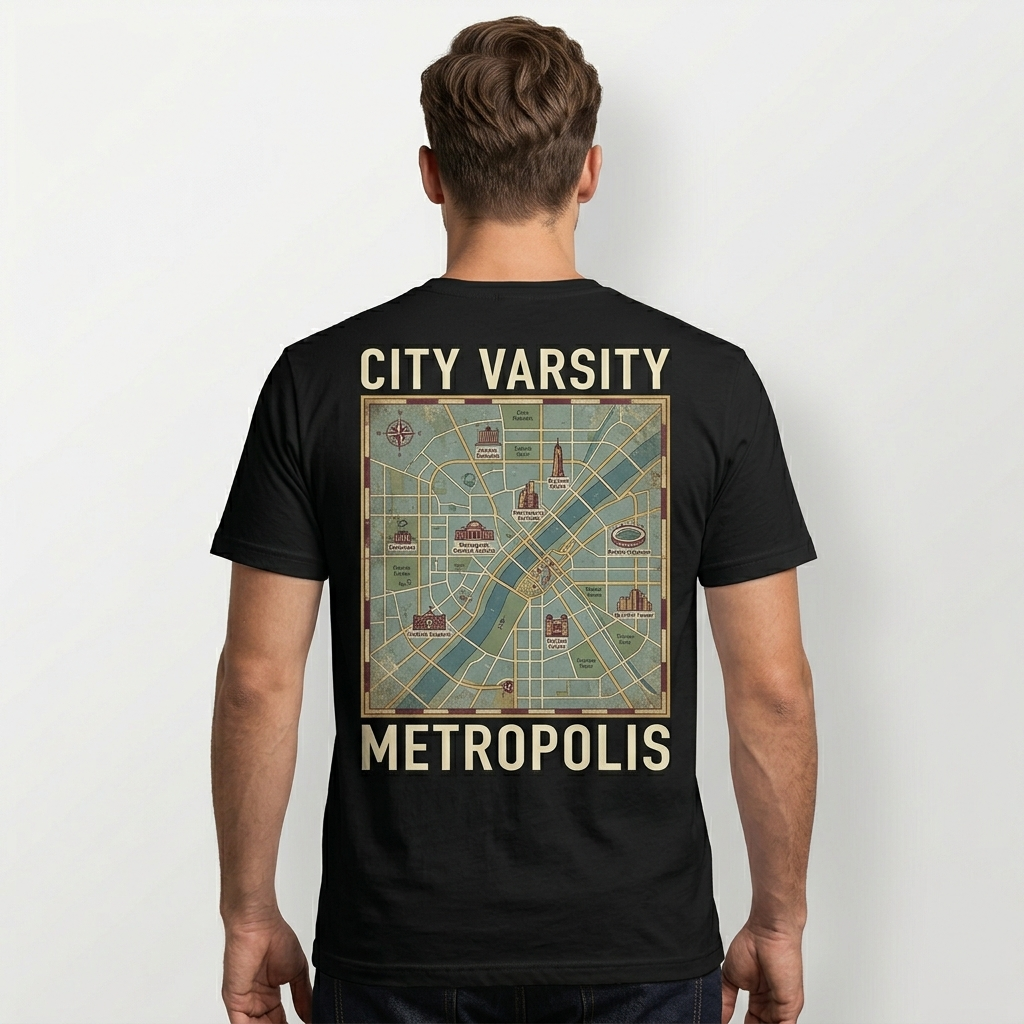 City Varsity Tee, Vintage Athletic Graphic T-Shirt, Unisex Streetwear Shirt CityTee7