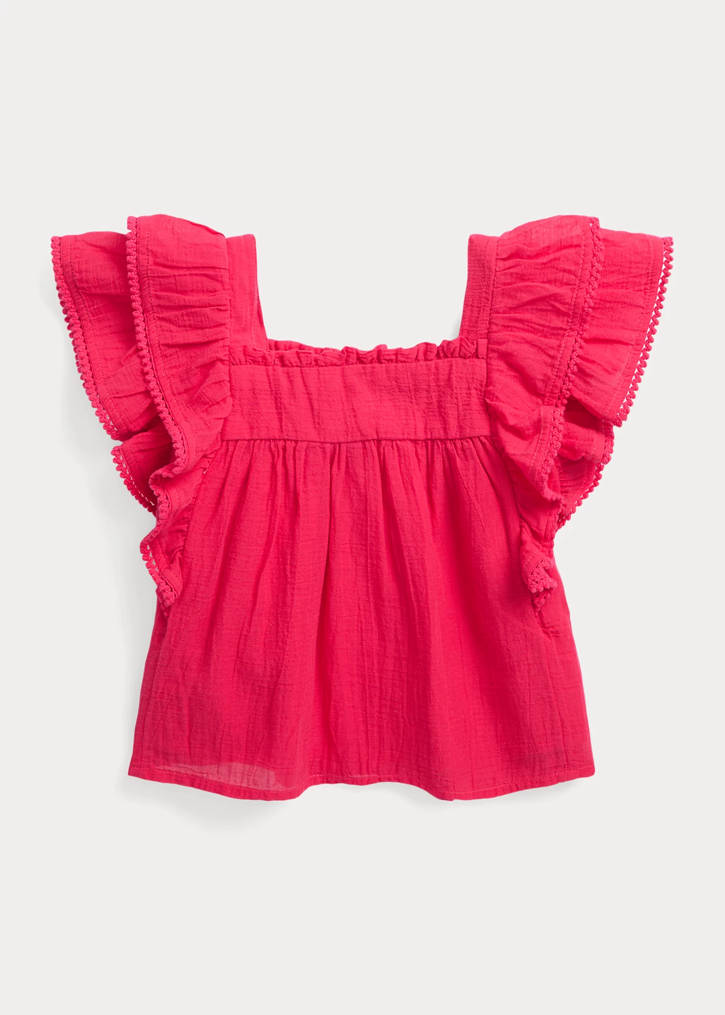 Ruffled Cotton Gauze Top