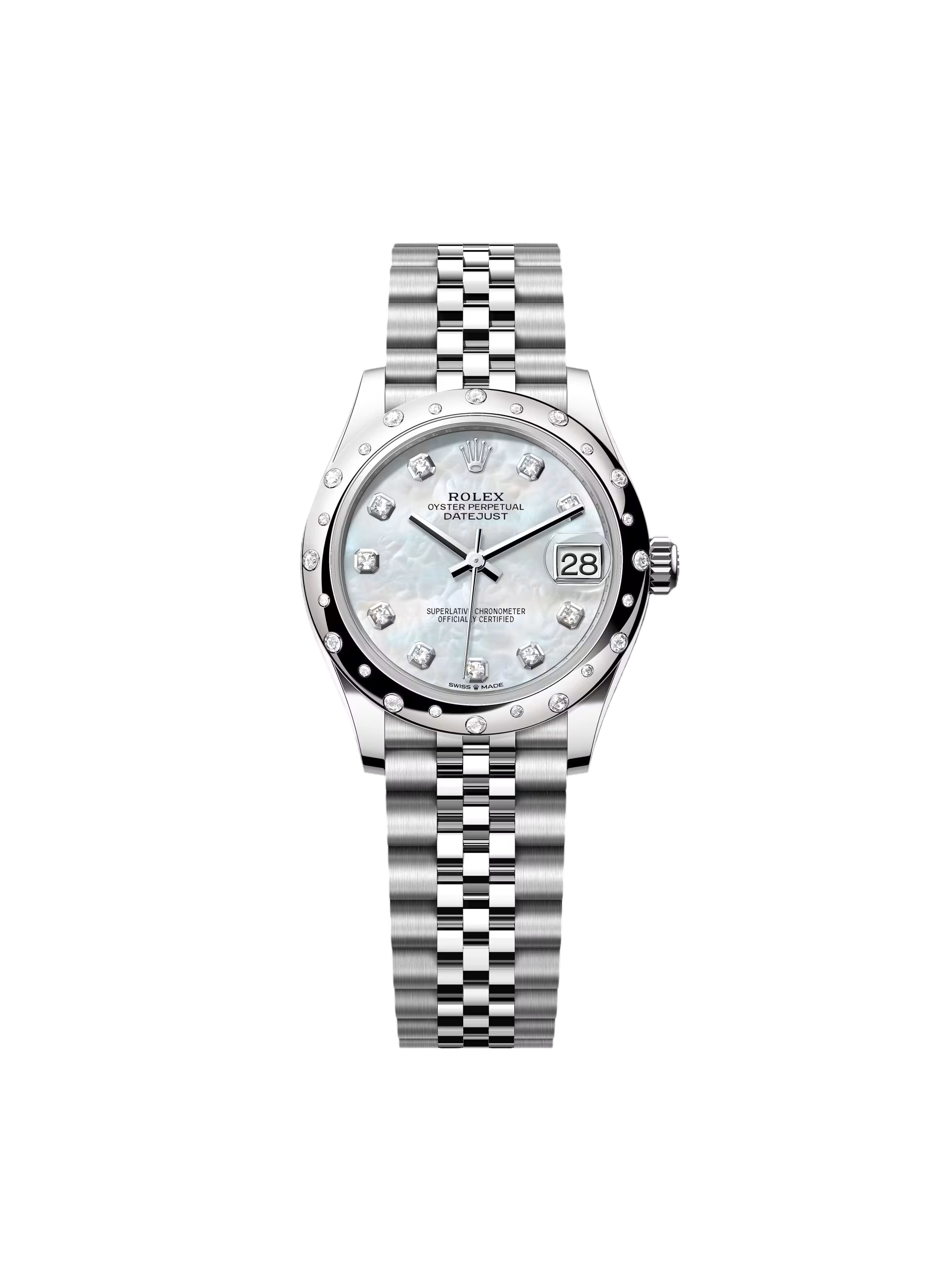 [2026 Mirror Grade]RLX Datejust m278344-0005/0006 Mother-of-Pearl Dial 31mm Domed Diamond Oyster Watch
