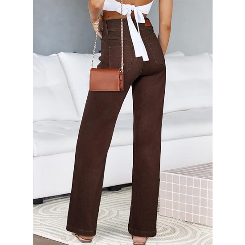 CHICDENLY Women's Jeans High Waisted Straight Leg