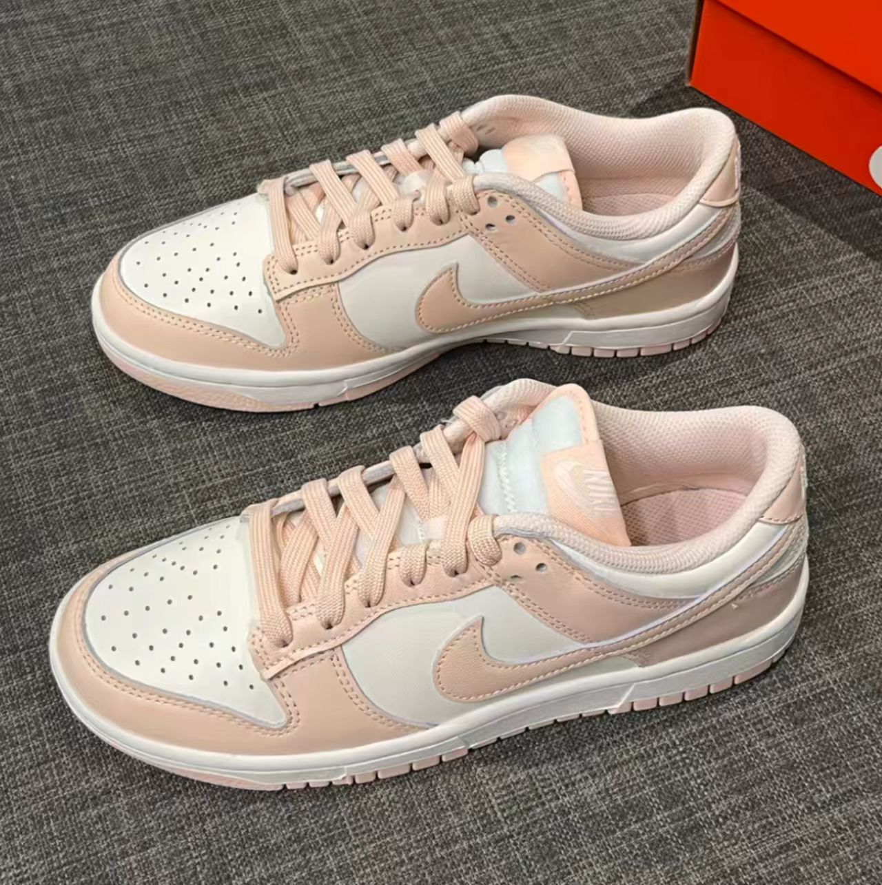 Nike Dunk Low Pale Pink White Two Tone Pink Outsole