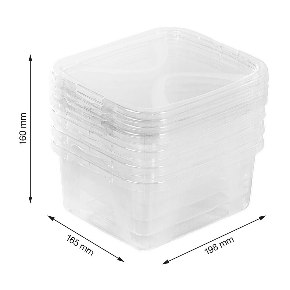 ROTHO Zestaw 4 pudełek do przechowywania Rotho Lona, 2 l, transparentne