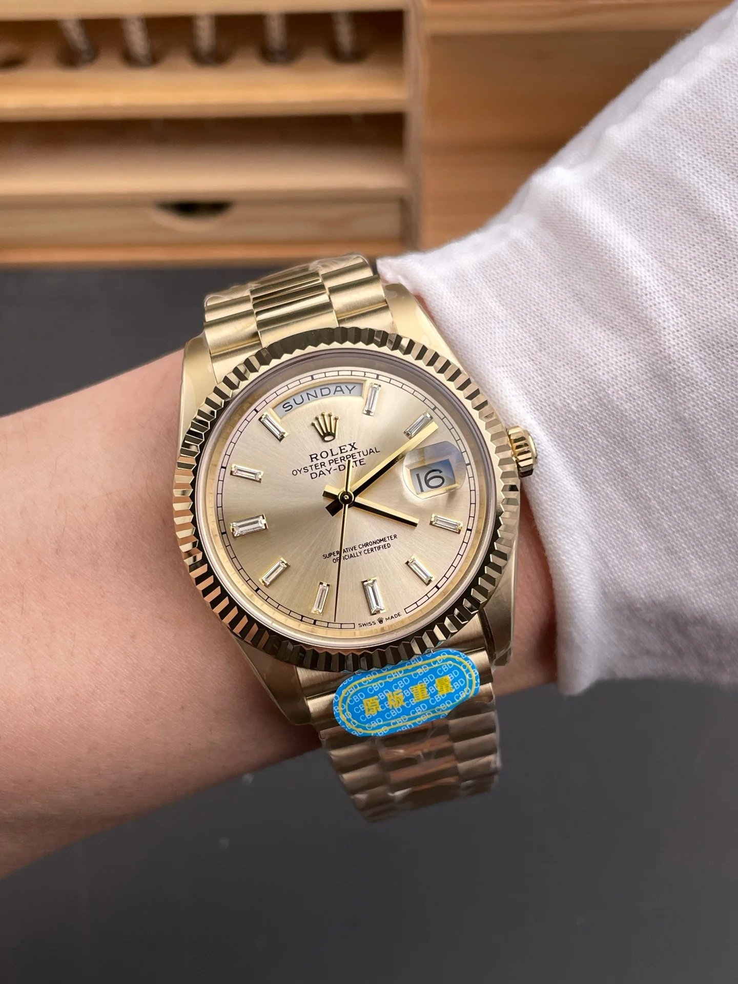 Full Gold Day-Date Yellow Diamond Bezel