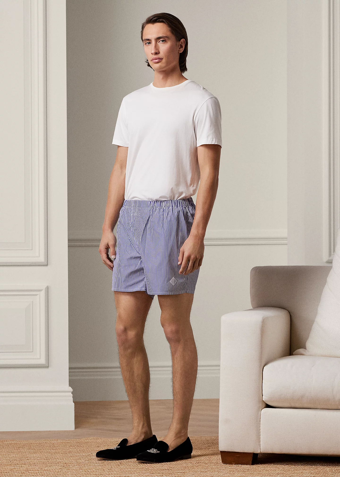 Monogram Striped Cotton Poplin Boxer