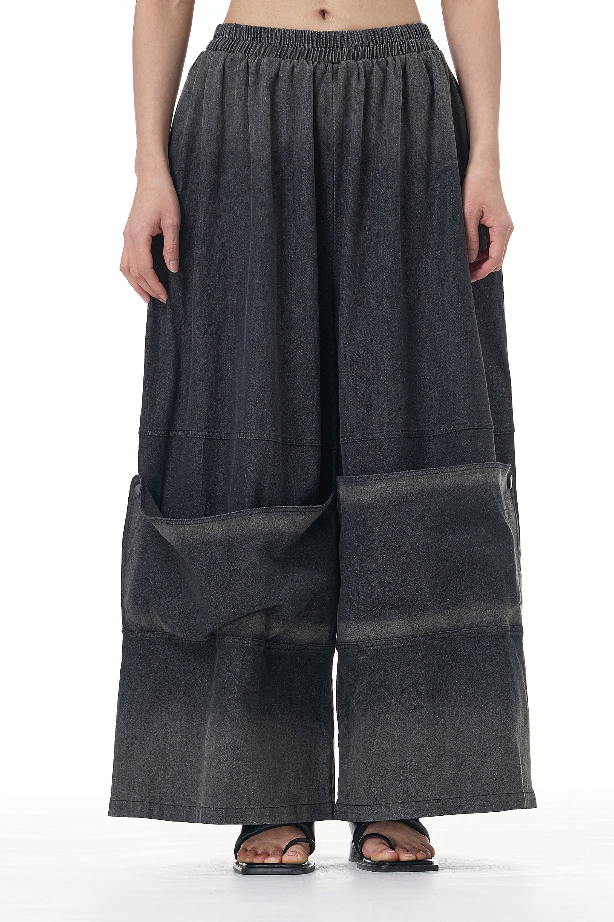Graphite Washed Cargo Denim Pant