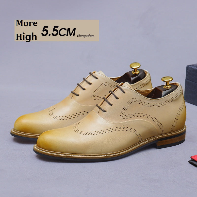 5.5cm Invisible Elevator Leather Formal Shoes 65128