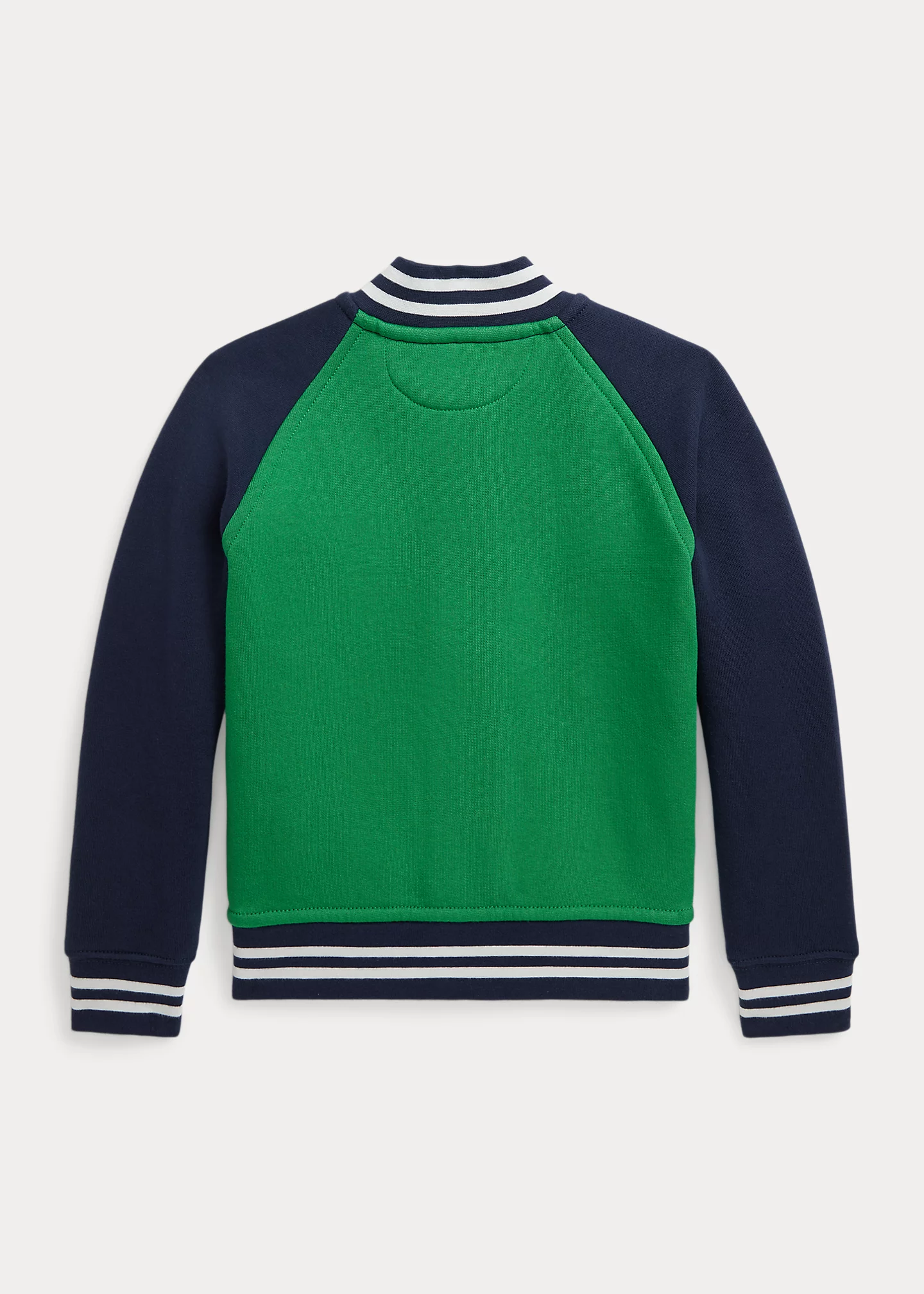 Color-Blocked Fleece Baseball Jacket