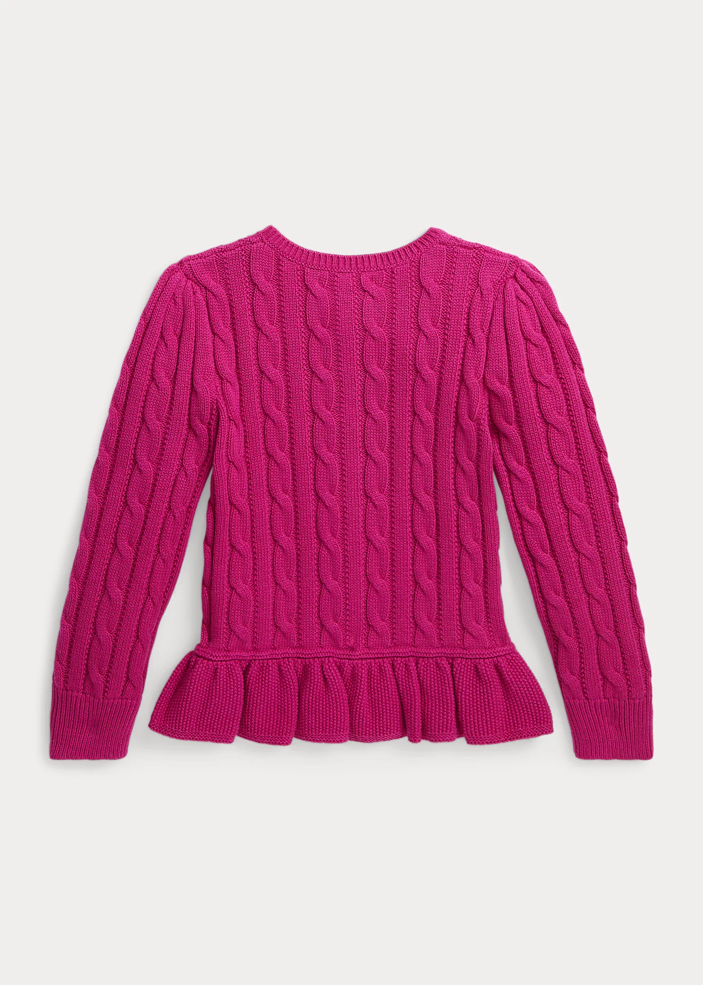 Cable-Knit Cotton Peplum Cardigan
