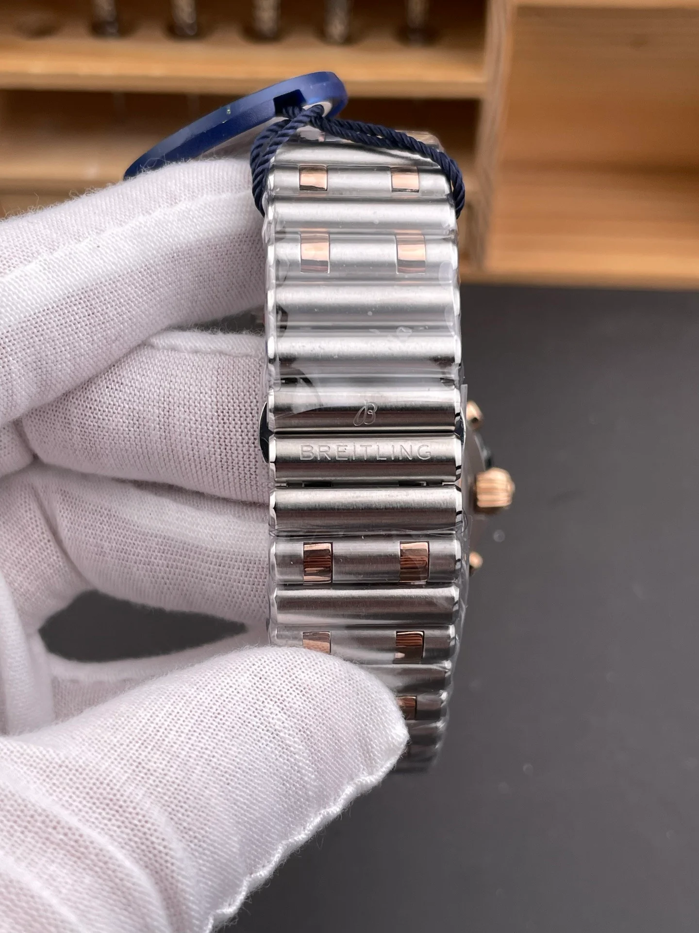 Chronomat B01 Two-tone Rose Gold Silver Dial