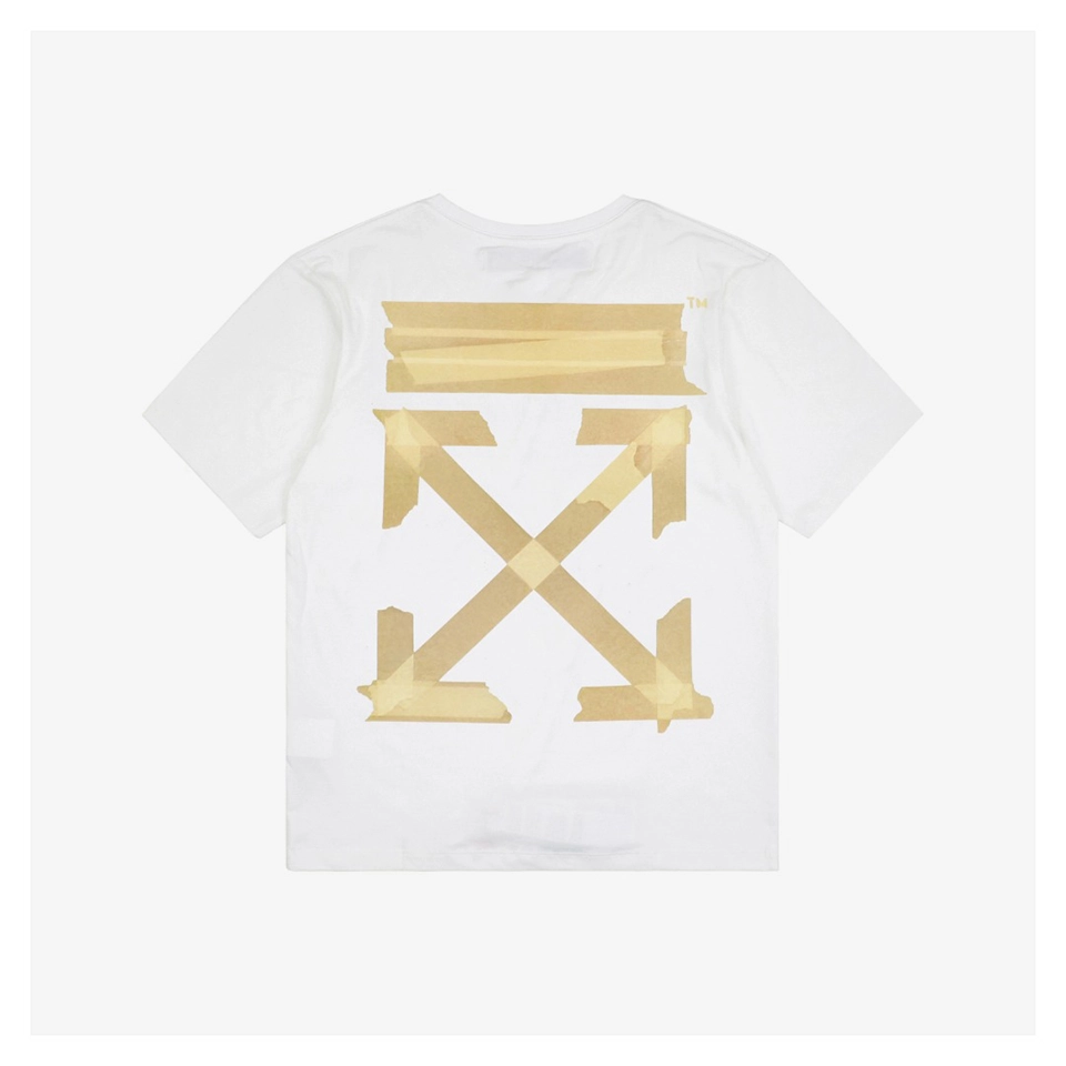 OFF-WHITE Yellow Tape Arrows Print T-Shirt (Black/White)