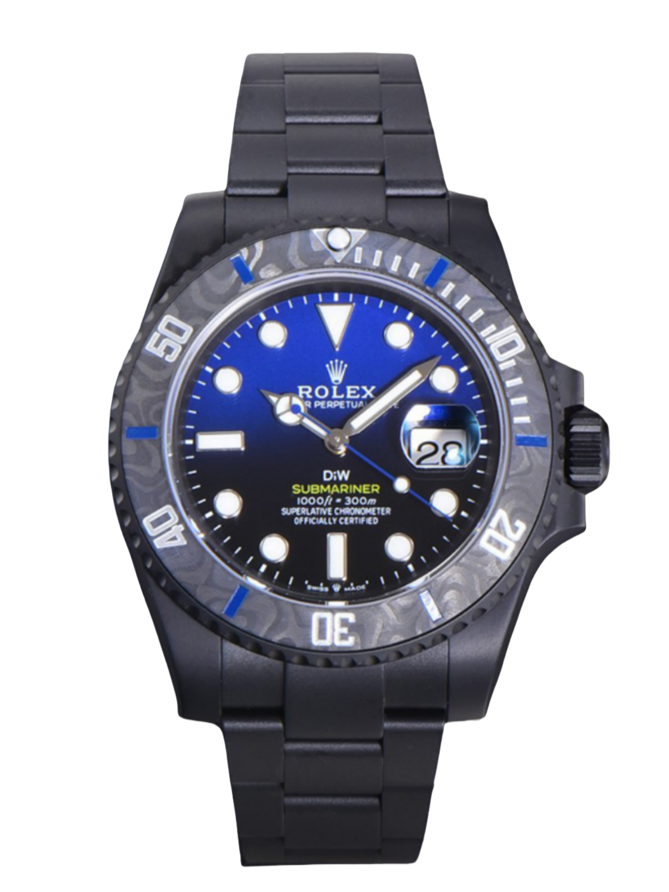 [2026 Mirror Grade]Rolex Submariner Diw 116610 PVD-DLC Stainless Steel Carbon Fiber Bezel Blue Dial