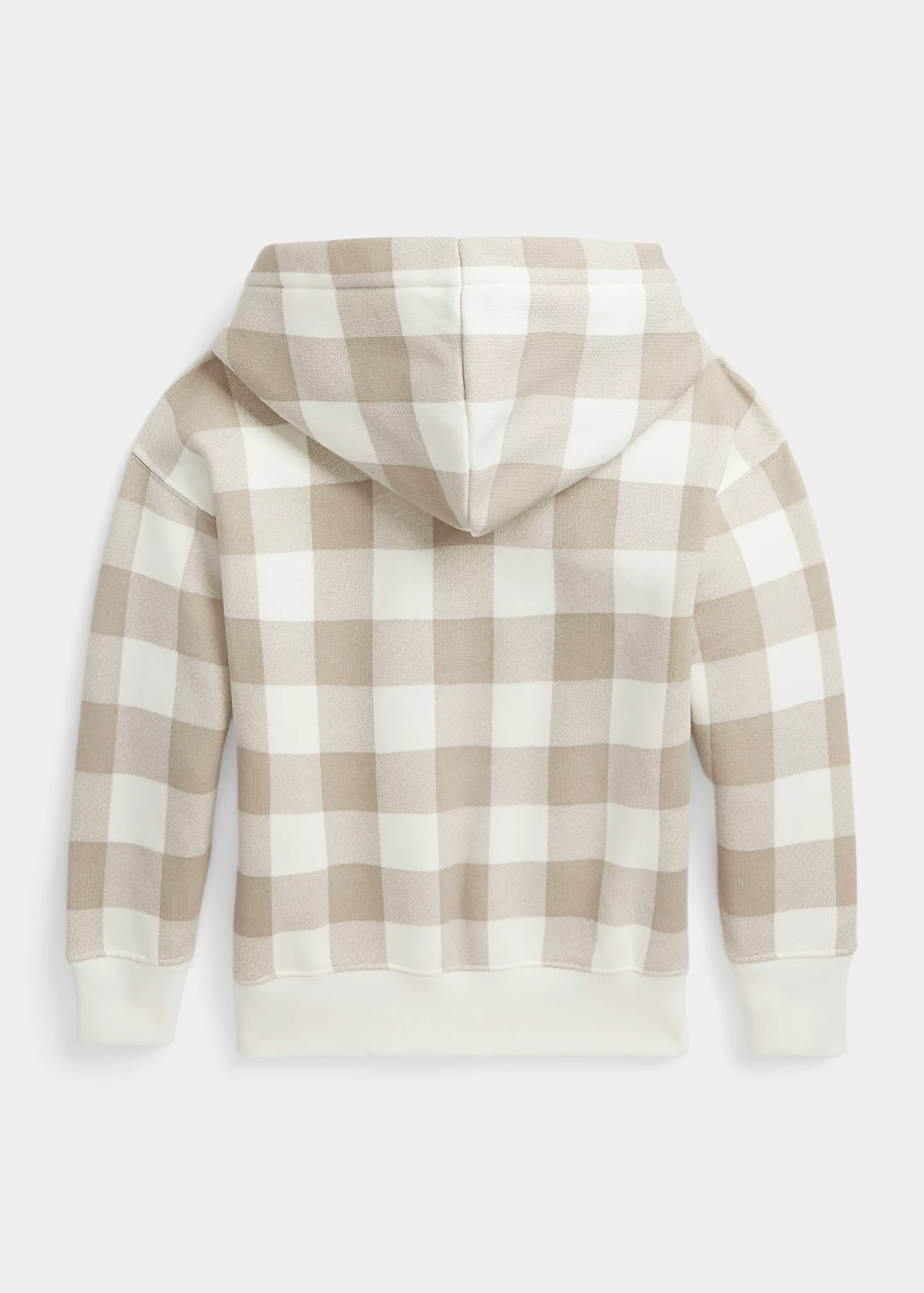 Plaid Polo Bear Fleece Hoodie