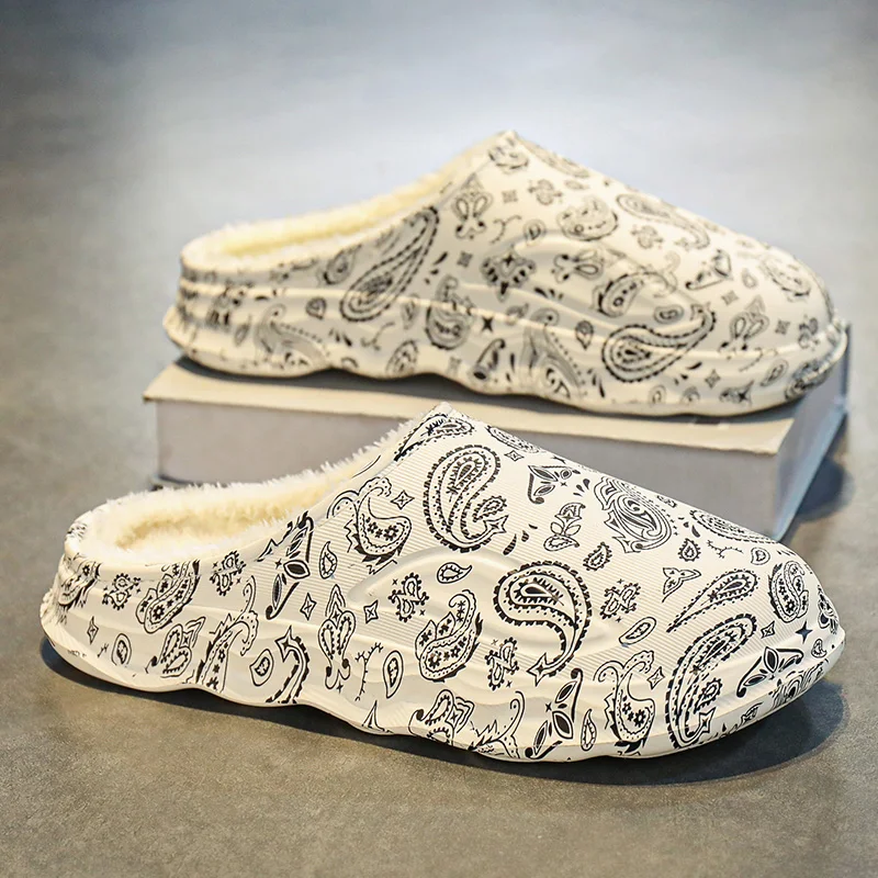 Slippers for Men Outdoor Shoes The New Flat Fashion Trendy All-match Comfortable Wear-Resistant Non-slip Plus Velvet Model