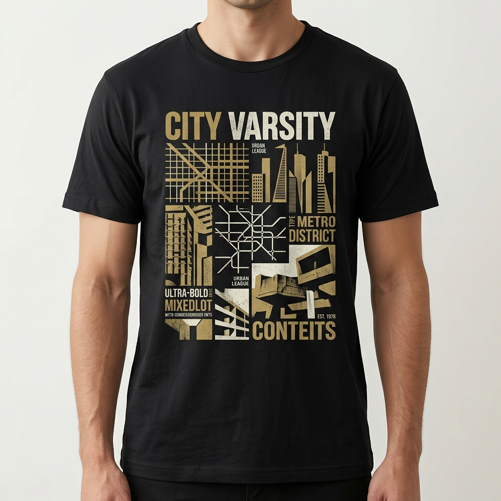 City Varsity Tee, Vintage Athletic Graphic T-Shirt, Unisex Streetwear Shirt CityTee2