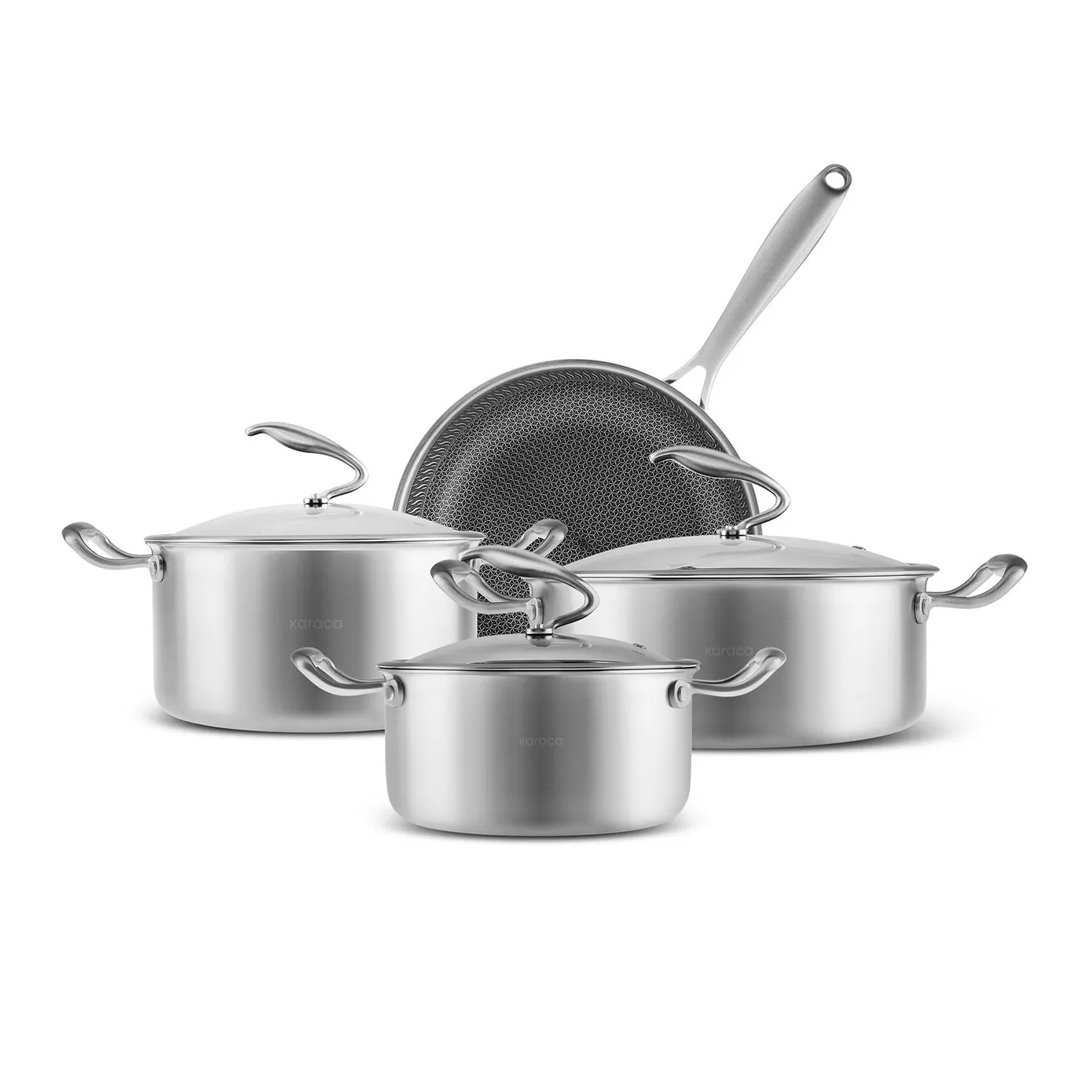 Batterie de cuisine Karaca 5Ply PowerSteel 316+, 7 pièces