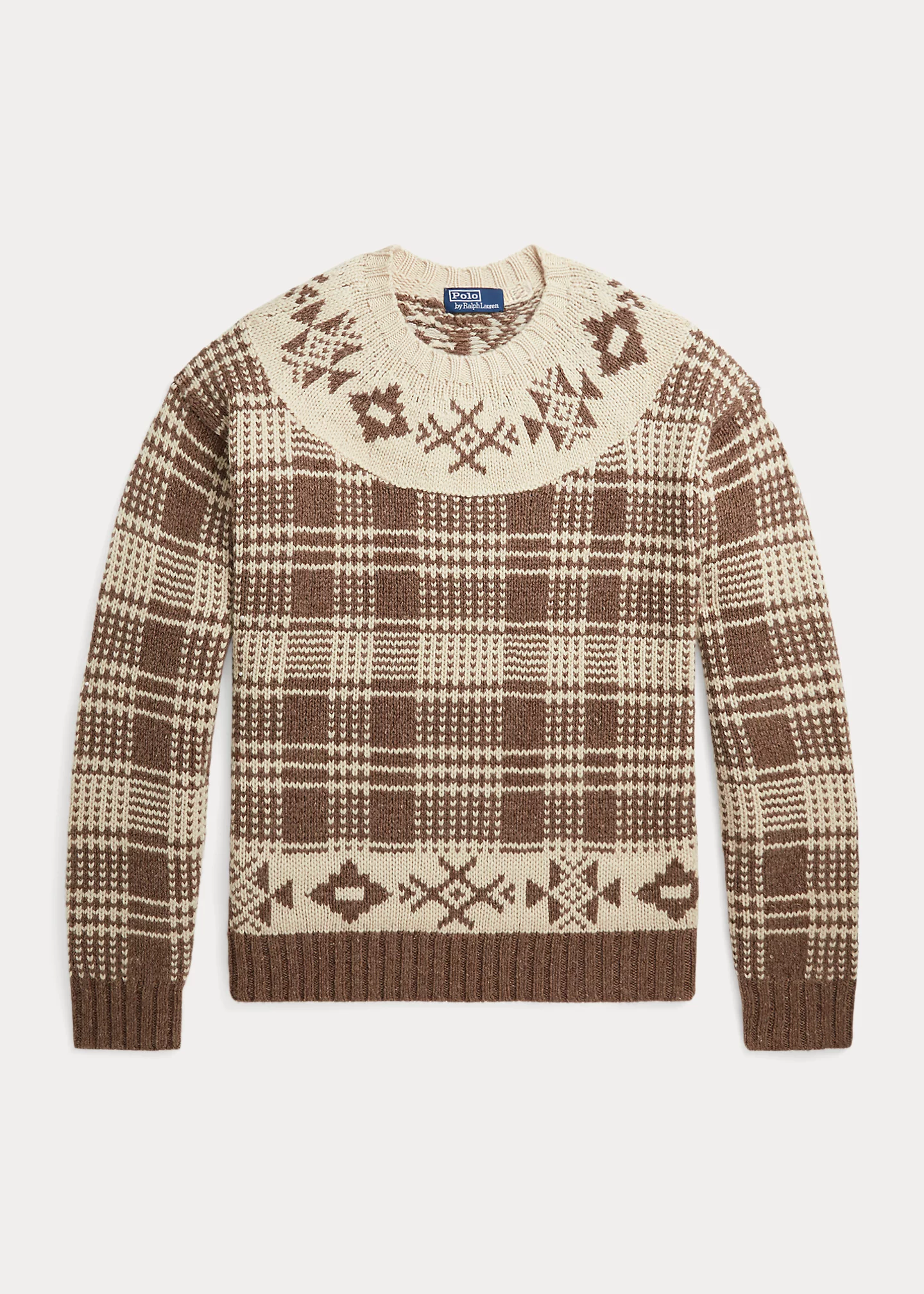 Plaid Wool-Linen Sweater