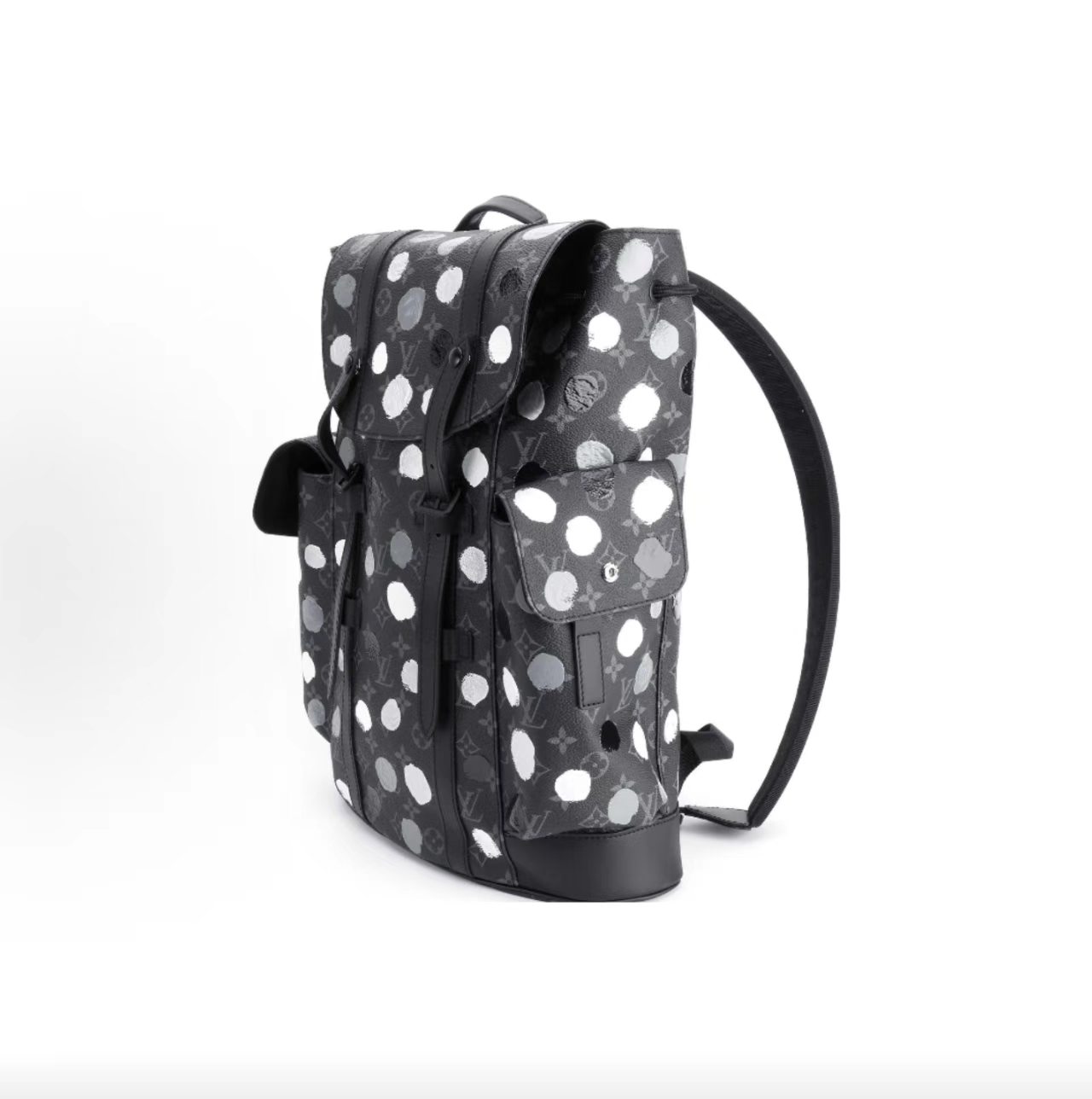Louis Vuitton x Yayoi Kusama Christopher MM Backpack Black Monogram Dots M46402