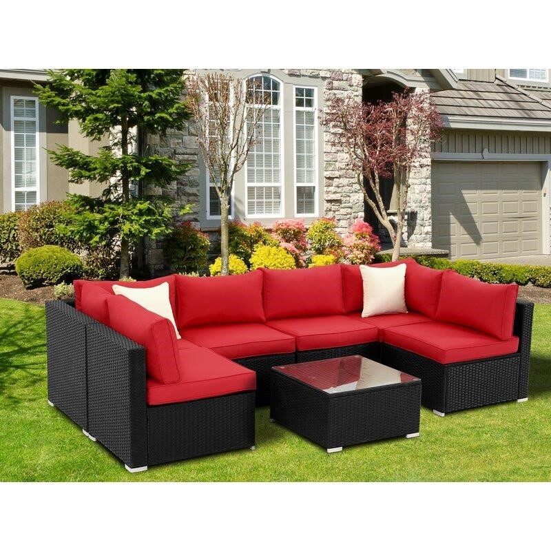 Annalyse Wicker/Rattan 6 - Person Seating Group with Cushions