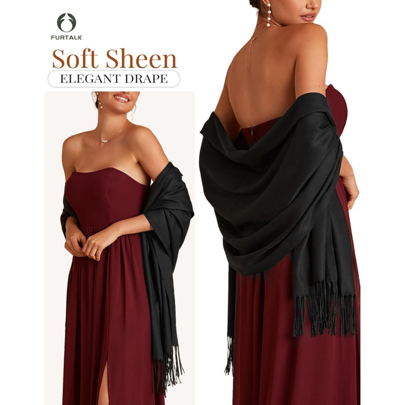 Pashmina Shawls and Wraps for Evening Dress Women's Scarf Wedding Bride Bridesmaid Gifts Winter Scarves