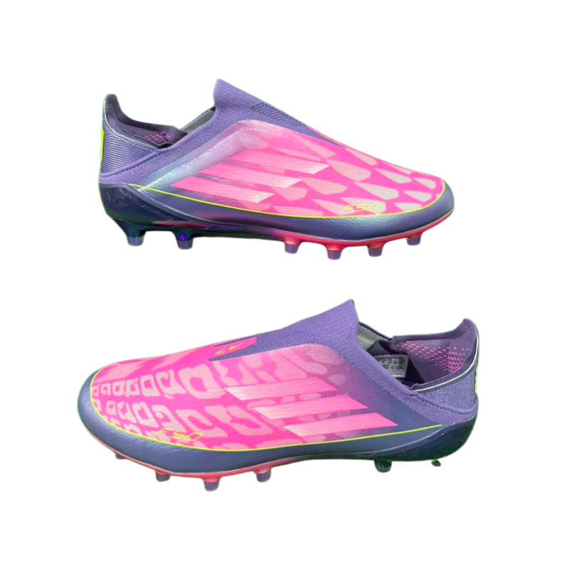 F50 shoelace free fully knitted waterproof AG Football Shoes